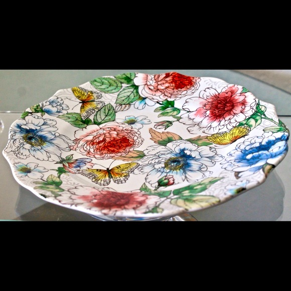 HARPER BY COVENTRY SALAD PLATE FLORAL BUTTERFLY NEW - Picture 2 of 5